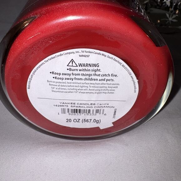 Yankee Candle SPARKLING CINNAMON Jar 20 Oz 2-wick AND 3.7oz BALSAM & CEDAR NEW - Picture 6 of 10